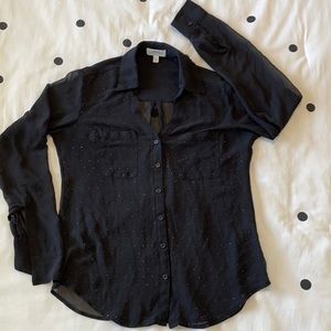 Express sheer button down shirt